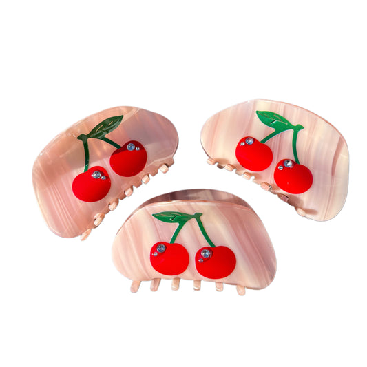 Pink Cherry On Top Clip