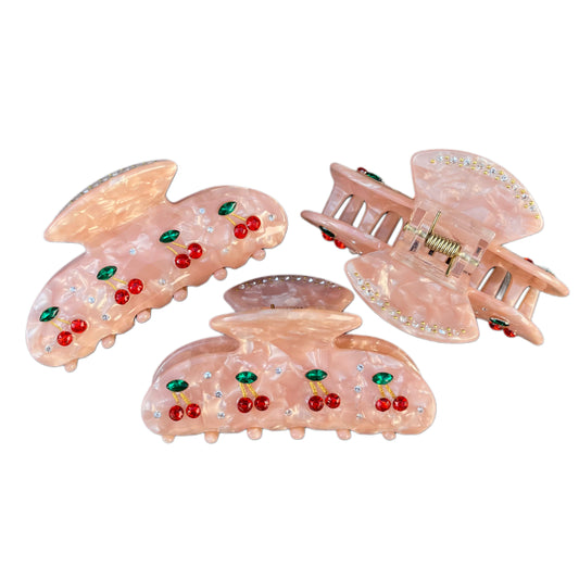 Pink Sweet Cherry Clip