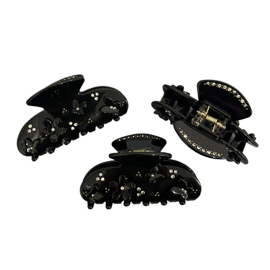 Black Flower Clip