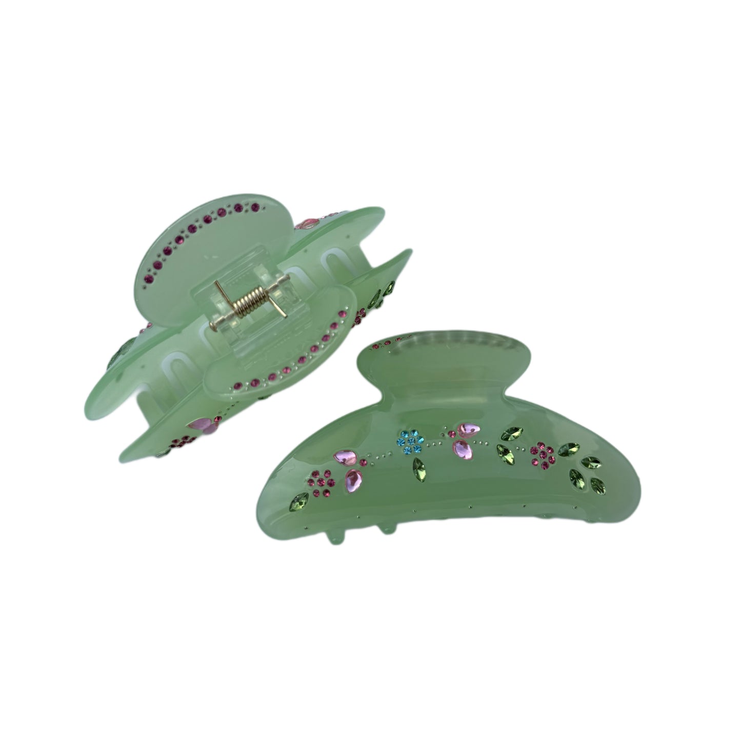 Floral Jade Clip