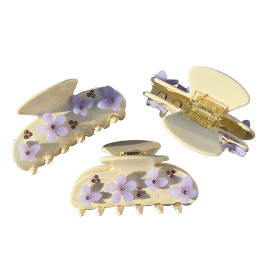Purple Flower Clip